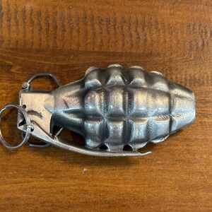 Silver Grenade belt buckle